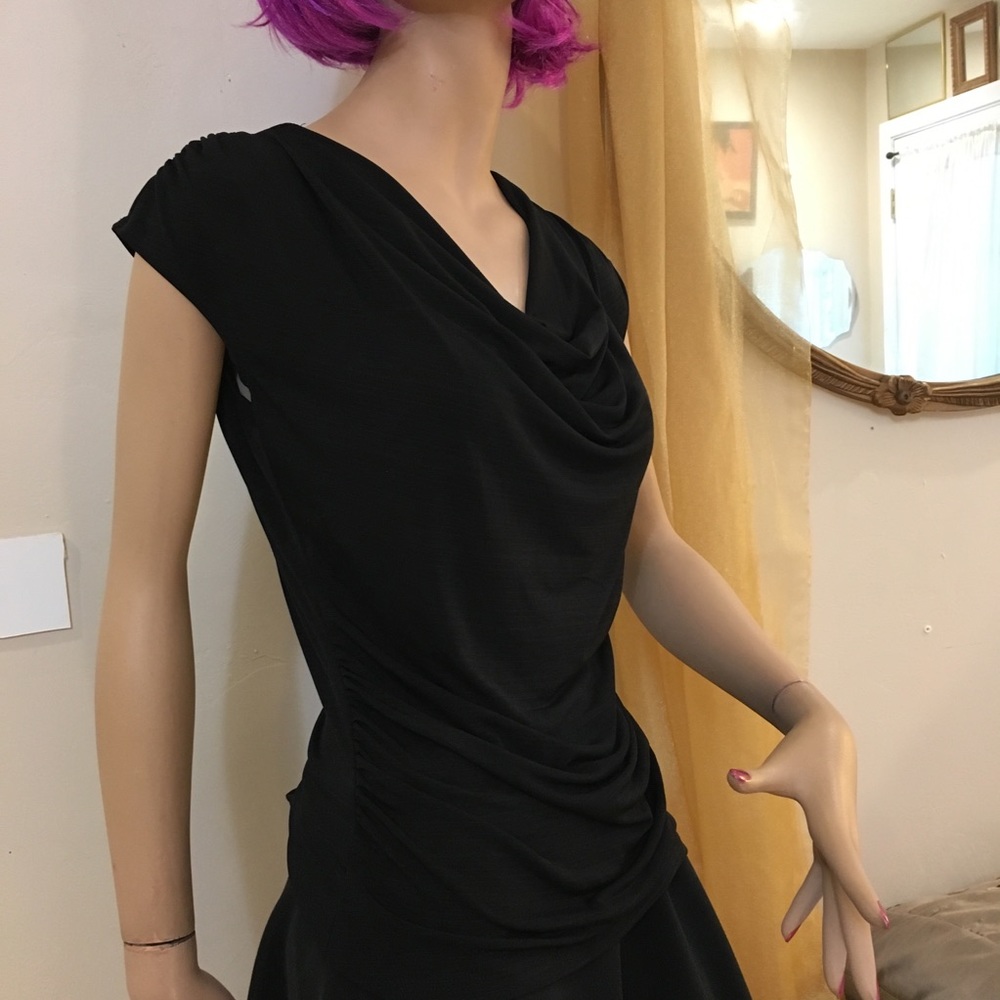 Draped cap sleeve top with back detail